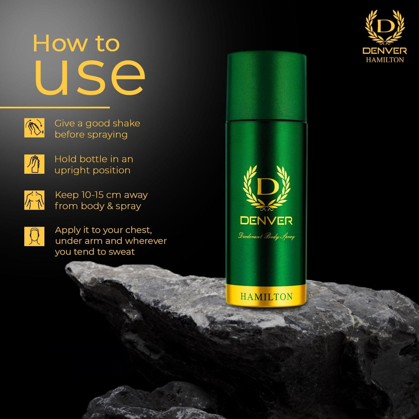 Denver Hamilton Deodorant Body Spray for Men 165ml