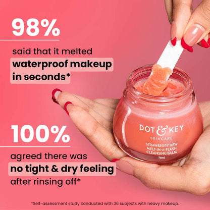 Dot & Key Strawberry Dew Deep Cleansing Balm For Face, Lip & Eye Waterproof Makeup Remover (70ml)