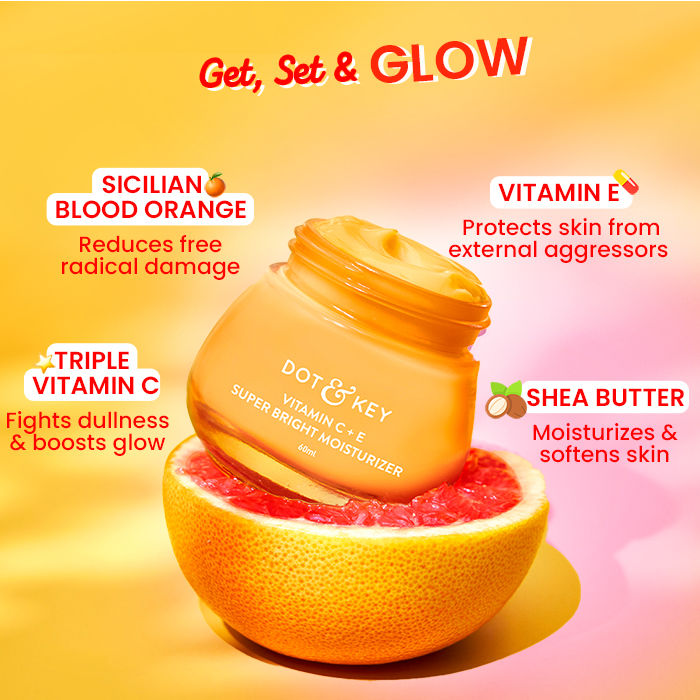 Dot & Key Vitamin C + E Super Bright Face Moisturizer For Glowing Skin, Fades Dark Spots (25ml)