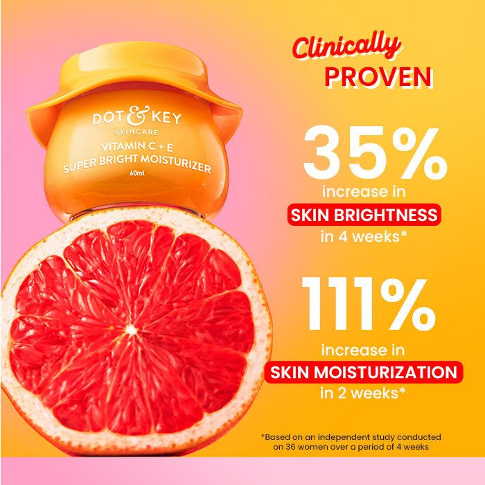 Dot & Key Vitamin C + E Super Bright Face Moisturizer For Glowing Skin, Fades Dark Spots (25ml)