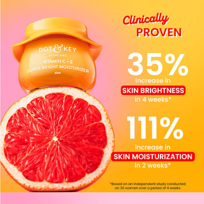 Dot & Key Vitamin C + E Super Bright Face Moisturizer For Glowing Skin, Fades Dark Spots (25ml)