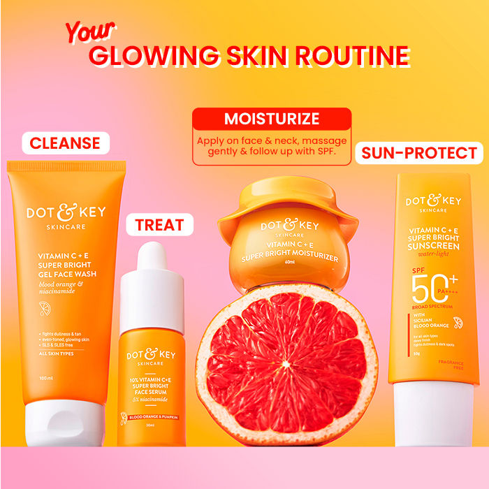 Dot & Key Vitamin C + E Super Bright Face Moisturizer For Glowing Skin, Fades Dark Spots (25ml)
