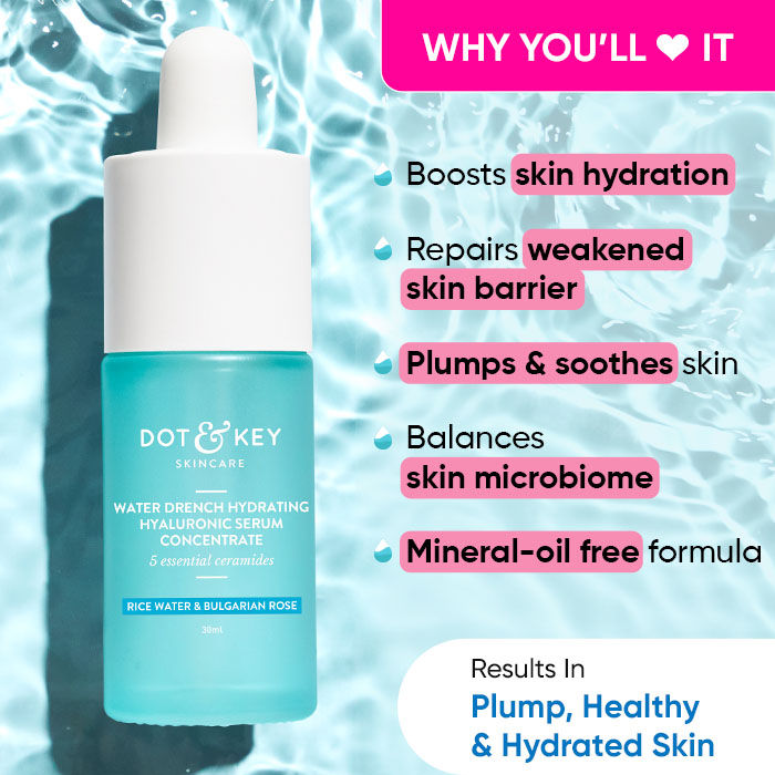 Dot & Key Water Drench Hyaluronic Serum with Ceramides, Intense Hydration (30ml)