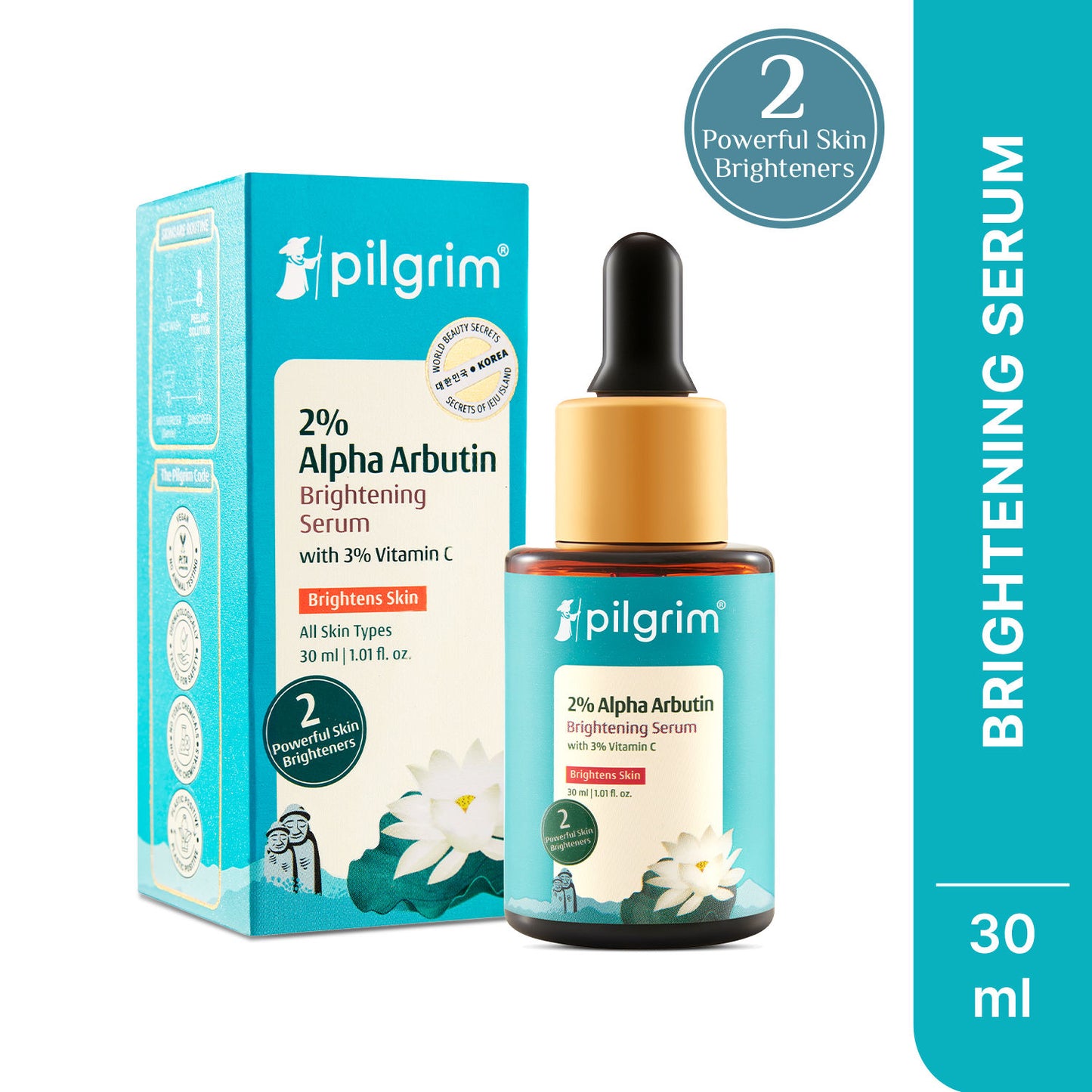 Pilgrim 2% Alpha Arbutin Brightening Serum – Fades Dark Spots & Pigmentation (30ml)