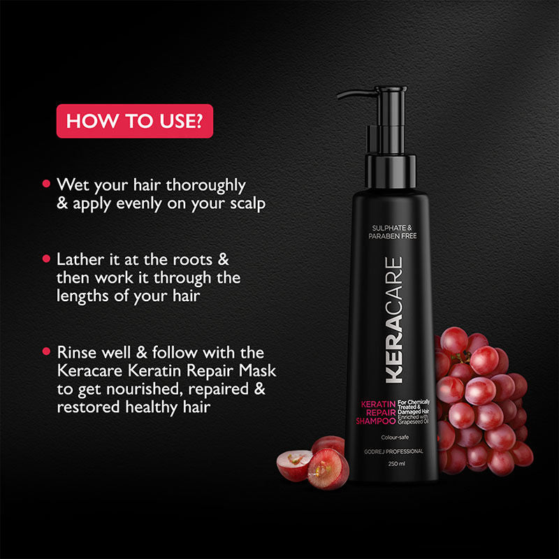 Godrej Professional Keracare Keratin Damage Repair Shampoo (250ml)