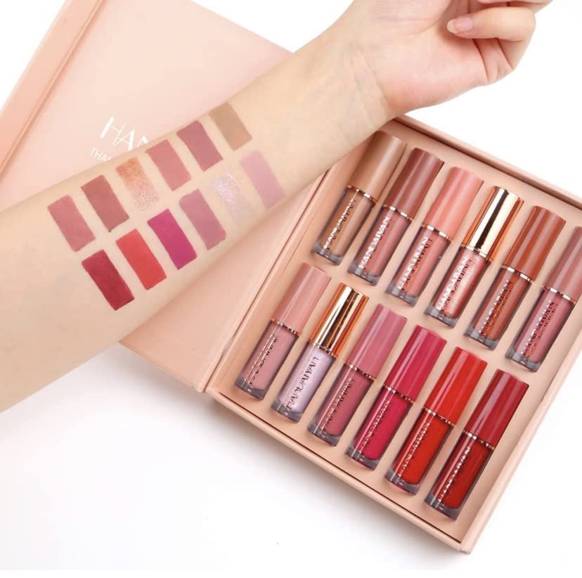 Handaiyan 12 Piece Liquid Lipstick Set 12 Pcs x 2.5ml
