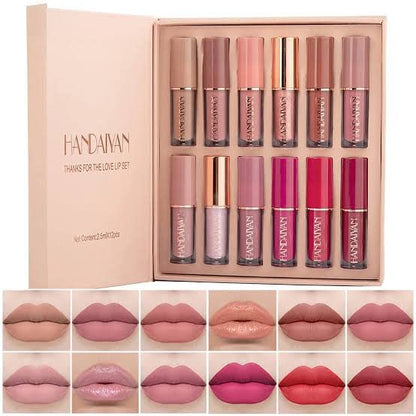 Handaiyan 12 Piece Liquid Lipstick Set 12 Pcs x 2.5ml