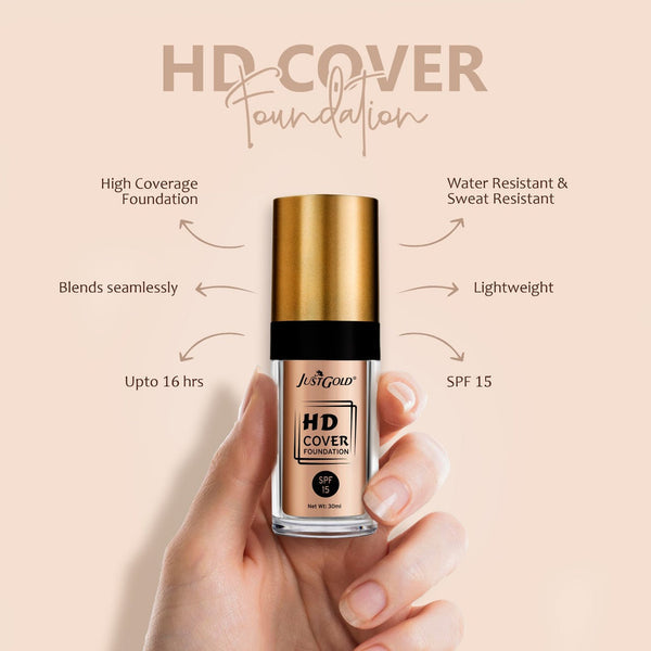 Just Gold HD Cover Foundation SPF 15 – 30ml