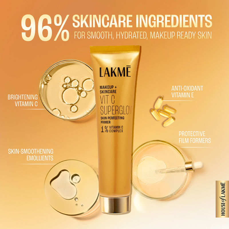 Lakme Vitamin C Superglow Skin Perfecting Primer with 1 % Vit C (30ml)