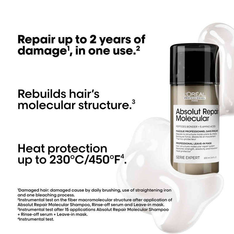 Loreal Professionnel Absolut Repair Molecular Deep Repairing Leave-In Mask Cream For Very Damaged Hair (100ml)