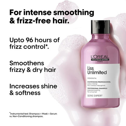 L'Oreal Professionnel Liss Unlimited Shampoo for Frizzy & Unruly Hair With Pro-Keratin (300ml)