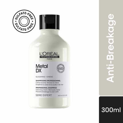 L'Oreal Professionnel Metal DX Anti-Metal Sulfate-Free, Cleansing Cream Shampoo For Hair Breakage (300ml)