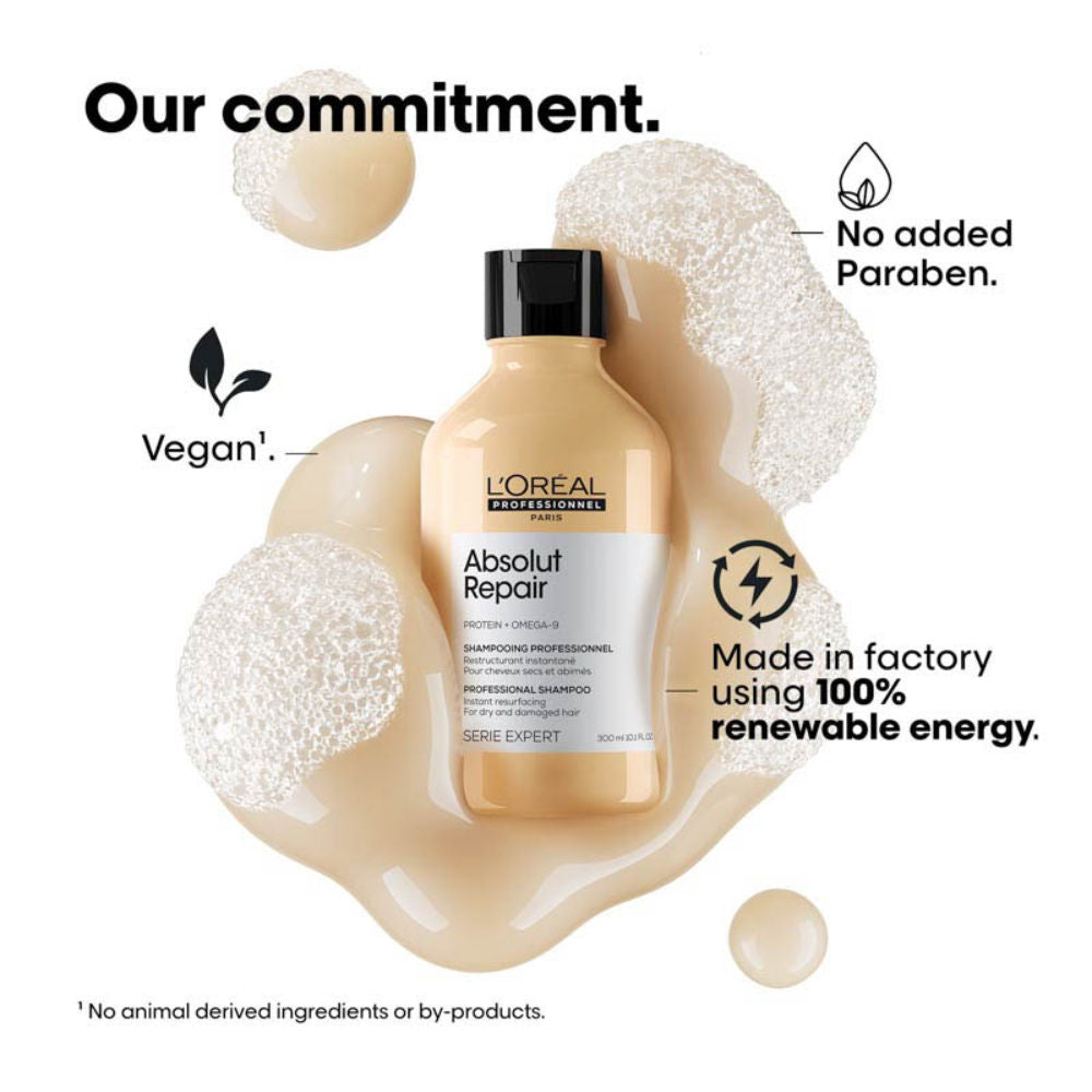 L'Oréal Professionnel Absolut Repair Shampoo For Dry and Damaged Hair With Protein & Omega-9 (300ml)
