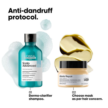 L'Oreal Professionnel Scalp Advanced Anti-Dandruff Dermo-Clarifier Shampoo Removes Dandruff (300ml)