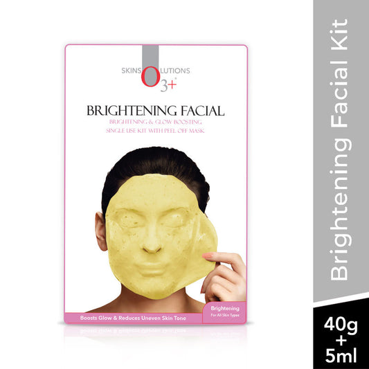 O3+ Brightening Facial Single Dose Kit for Glow Boosting, Reducing Uneven Skin Tone | All Skin Types (40gm+5ml)