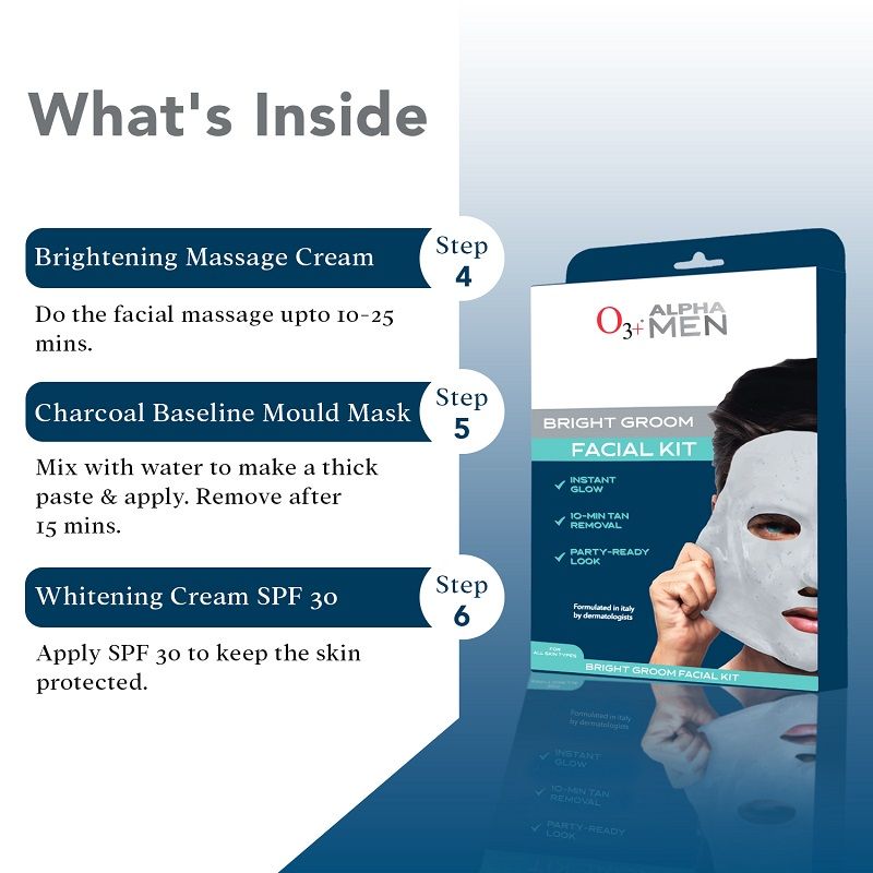 O3+ Alpha Men Bright Groom Facial Kit (54g+2ml)