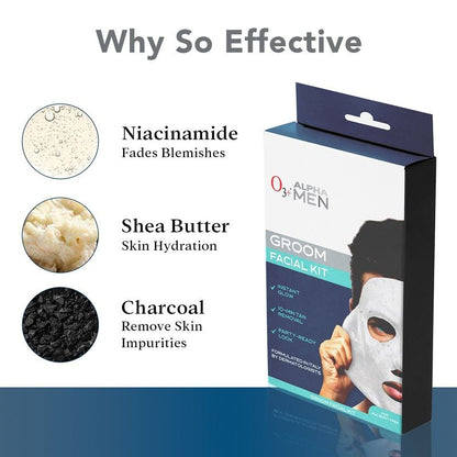 O3+ Alpha Men Bright Groom Facial Kit (54g+2ml)