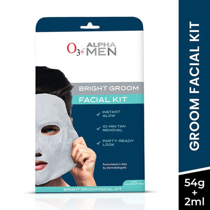 O3+ Alpha Men Bright Groom Facial Kit (54g+2ml)