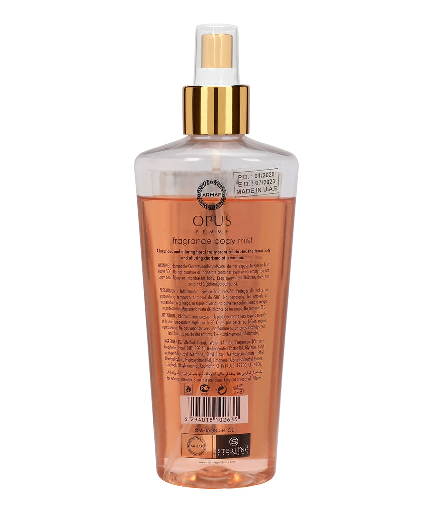 Armaf Opus Body Mist for Women - 250ml | Sensual, Floral & Long-Lasting