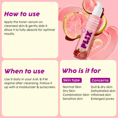 Plix Guava & Roses Glow Fat Water Toner Serum (150ml)