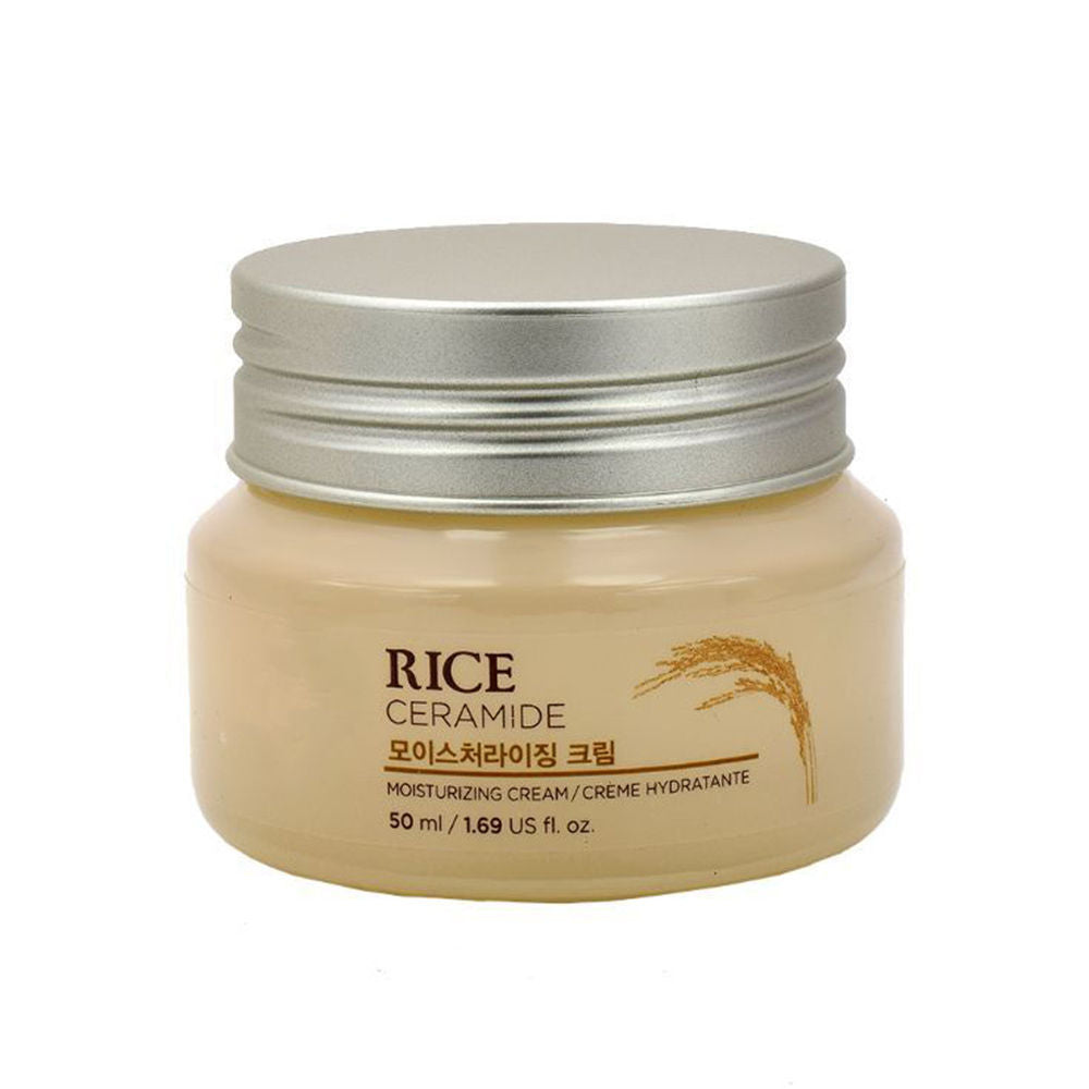 The Face Shop Rice & Ceramide Moisturizer - Korean Day Cream for Barrier Repair & Glass Skin Glow (50ml)