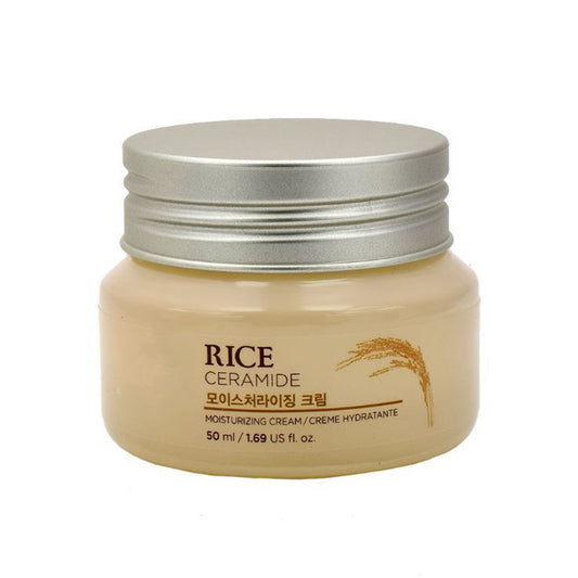 The Face Shop Rice & Ceramide Moisturizer - Korean Day Cream for Barrier Repair & Glass Skin Glow (50ml)
