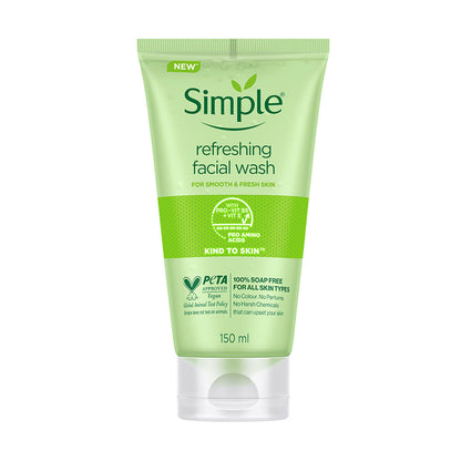Simple Kind to Skin Refreshing Facewash Mild Face Wash for Sensitive Skin (150ml)