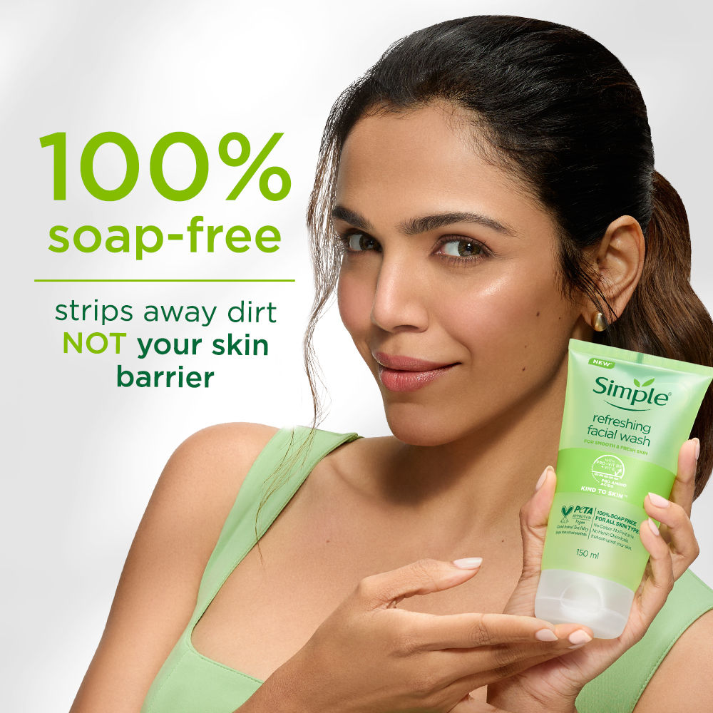 Simple Kind to Skin Refreshing Facewash Mild Face Wash for Sensitive Skin (150ml)