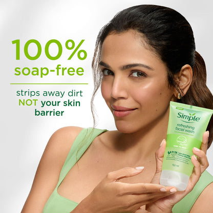 Simple Kind to Skin Refreshing Facewash Mild Face Wash for Sensitive Skin (150ml)
