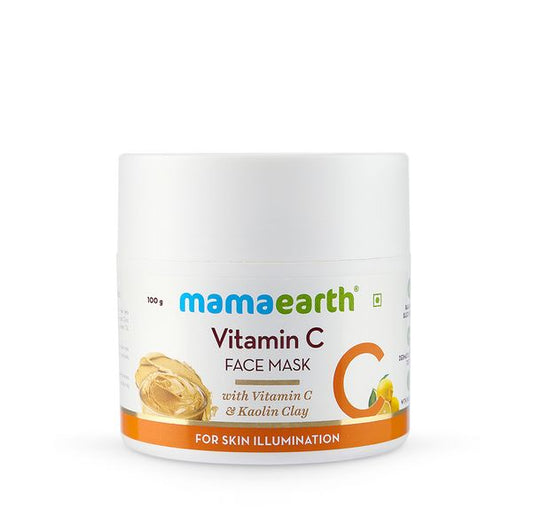 Mamaearth Vitamin C Face Mask With Vitamin C and Kaolin Clay for Skin Illumination - 100 g